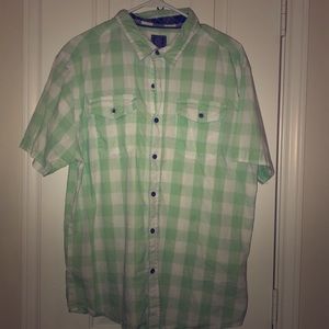 BLACKJACK CHECKERED BUTTON DOWN Keylime&white